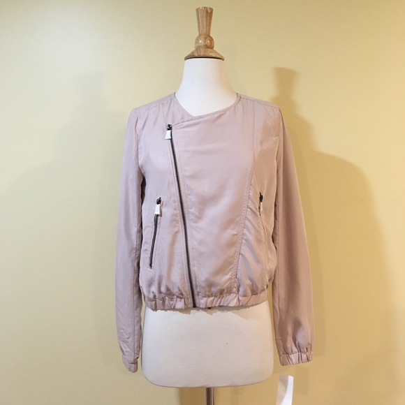 💥 CLEARANCE Blush Double Zipper Bomber Jacket - Picture 4 of 6